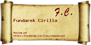 Fundarek Cirilla névjegykártya