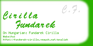 cirilla fundarek business card